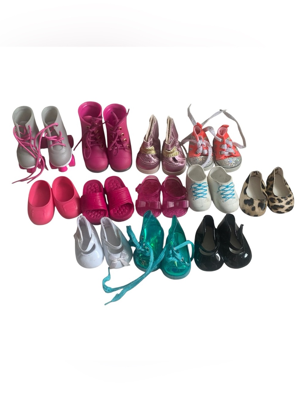 18" Doll 12 Matching Pair Mixture Bundle Lot Shoes/Boots/Ballet Flats/Sandals